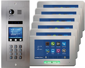 6-Flat Door Entry Vulcan Touchscreen and Keypad Alecto Monitors