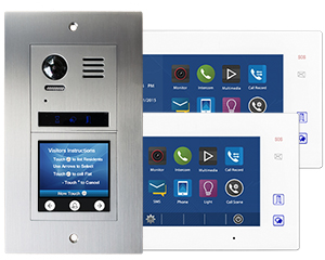 2-Flats Vulcan Touchscreen Video Door Entry System with Aura monitors