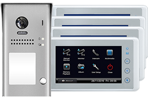 2-Easy Cronus White 4-Monitor Door Entry Kit Surface Doorbell