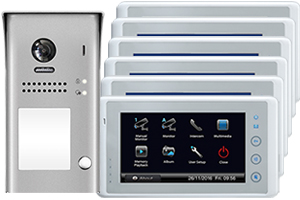 2-Easy Cronus White 6-Monitor Door Entry Kit Surface Doorbell