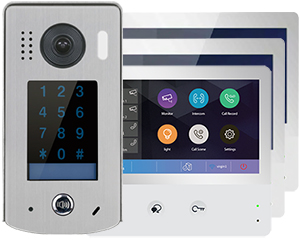 2-Easy WiFi IP 3-Monitor Door Entry Kit Touchscreen Keypad Doorbell