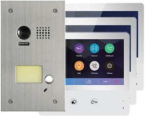 2-Easy WiFi IP 3-Monitor Door Entry Kit Flush Steel Doorbell