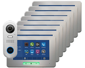 2-Easy Alecto Slim Doorbell 8-Monitor Door Entry Kit
