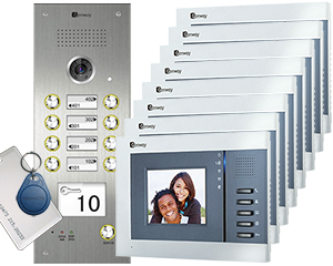 Genway Juno Card Reader 8-Flat Video Door Entry System