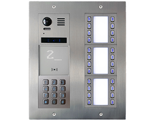 24-Flat Vulcan Direct Call Keypad and Fob Reader Video Door Entry System Bespoke