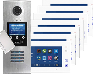 DigiOpen 10-Apartment Video Door Entry System AURA monitors