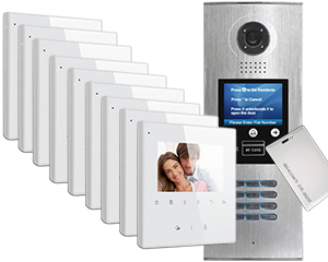 10-Flat Video Door Entry System DigiOpen IP with Avro monitors