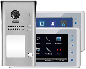 2-Easy Cronus White 2-Monitor Door Entry Kit Surface Doorbell
