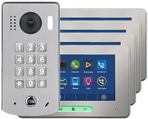 2-Easy Alecto 4-Monitor Door Entry Kit Keypad Doorbell