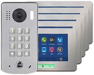 2-Easy Alecto 5-Monitor Door Entry Kit Keypad Doorbell