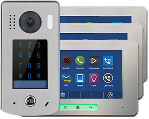 2-Easy Alecto 3-Monitor Door Entry Kit Touchscreen Keypad Doorbell