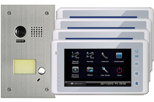 2-Easy Cronus White 4-Monitor Door Entry Kit Flush Steel Doorbell