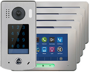 2-Easy Alecto 5-Monitor Door Entry Kit Touchscreen Keypad Doorbell