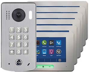 2-Easy Alecto 6-Monitor Door Entry Kit Keypad Doorbell
