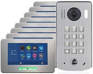 2-Easy Alecto 8-Monitor Door Entry Kit Keypad Doorbell