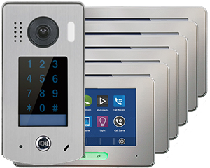 2-Easy Alecto 6-Monitor Door Entry Kit Touchscreen Keypad Doorbell