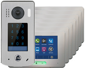 2-Easy Alecto 7-Monitor Door Entry Kit Touchscreen Keypad Doorbell
