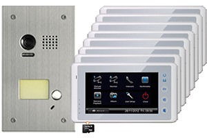 2-Easy Cronus White 8-Monitor Door Entry Kit Flush Steel Doorbell