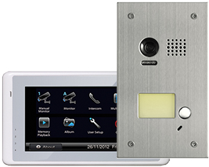 2-Easy Cronus White 1-Monitor Door Entry Kit Flush Steel Doorbell
