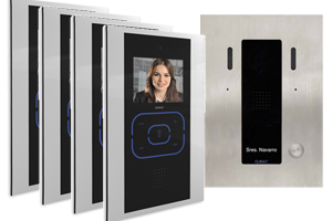 Guinaz 4-Monitor Tactile Black Video Door Entry System